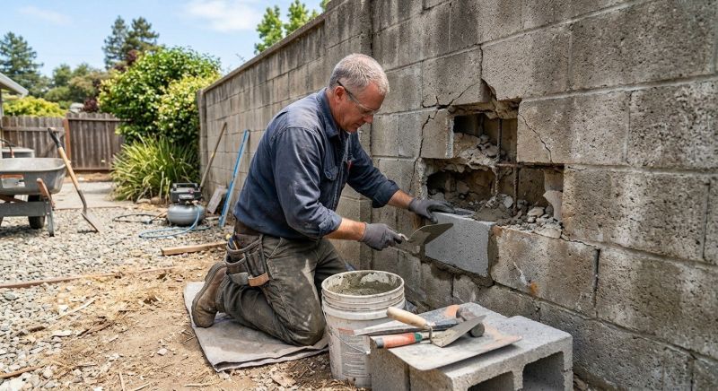 Block Wall Repair in Weatherford, TX