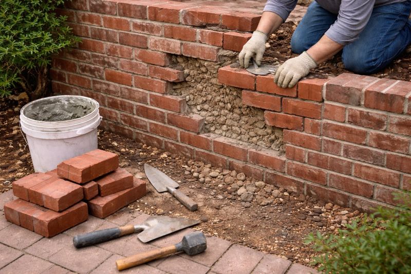 Brick Fence Repair in Weatherford, TX