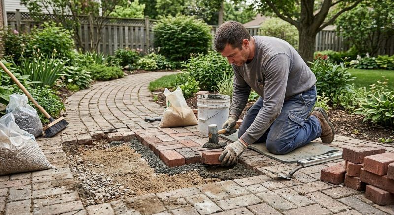 Brick Pathway Repair in Weatherford, TX