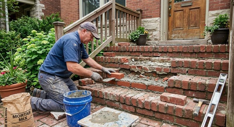 Brick Stoop Repair in Weatherford, TX