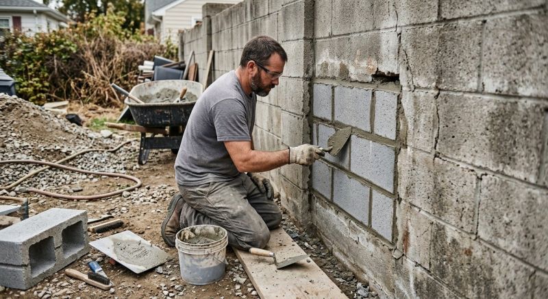 Cinder Block Wall Repair in Azle, TX