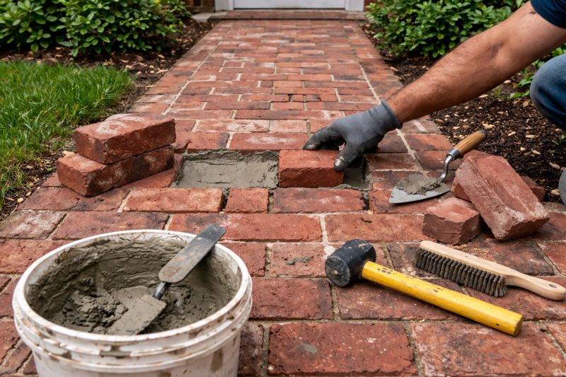 Entryway Brick Repair in Weatherford, TX