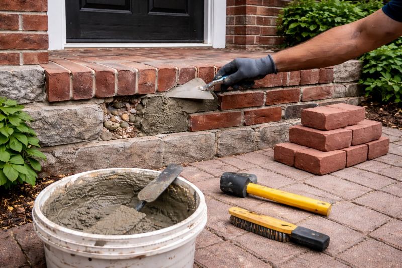 Entryway Brick Repair in Weatherford, TX