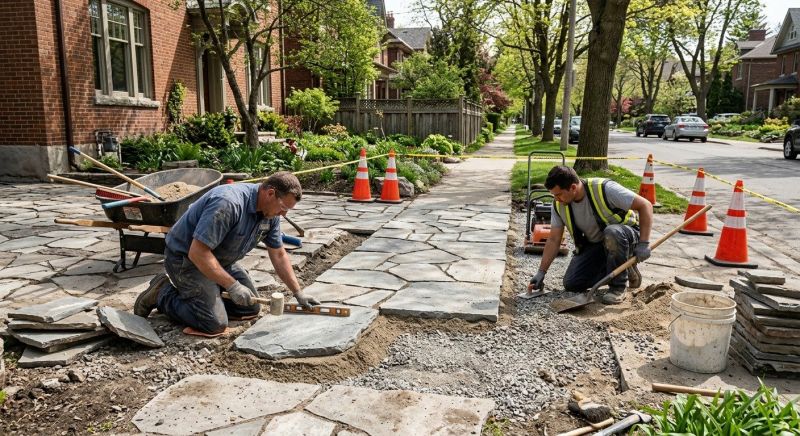 Stone Walkway Repair in Weatherford, TX