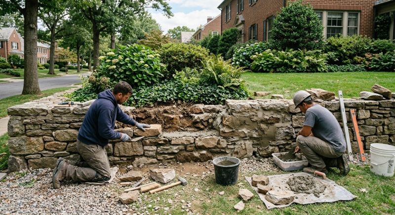 Stone Wall Repair in Mineral Wells, TX